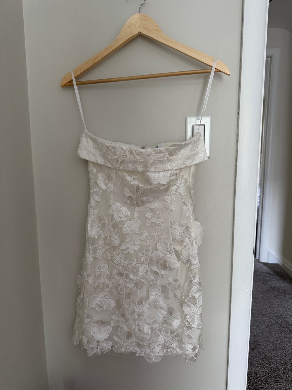 Diamond Supply Co. Ivory Floral Lace Mini Dress